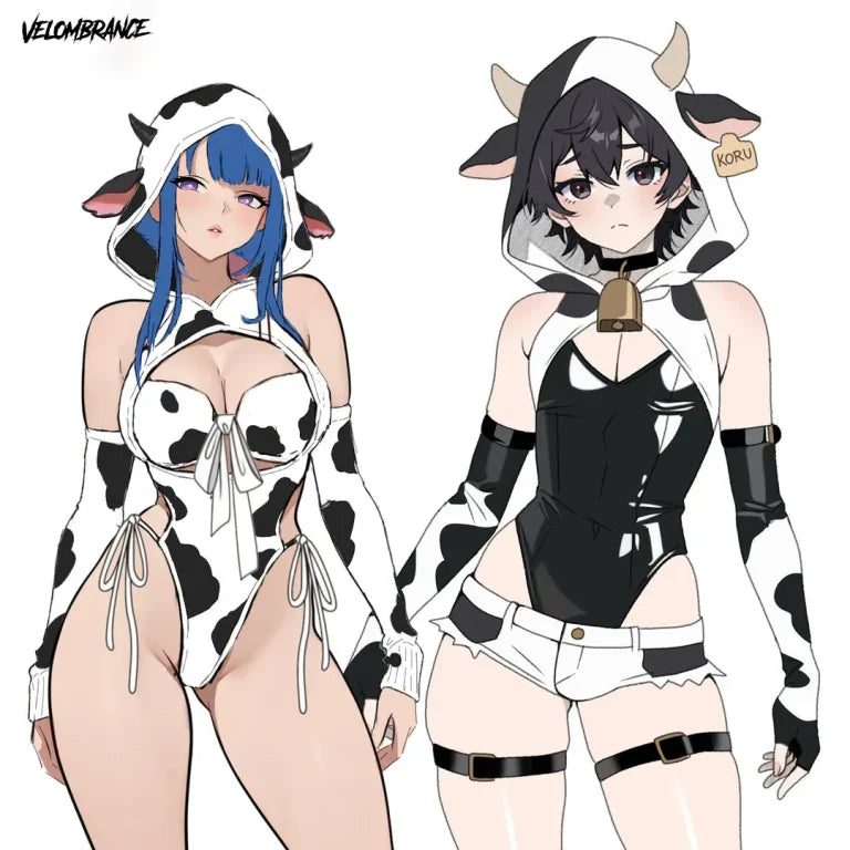 Two Best-Selling Sexy Cosplay Cow Bodysuit Lingerie Sets