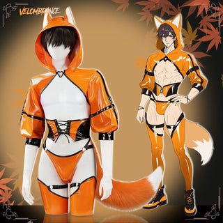 Halloween cosplay fox bodysuit