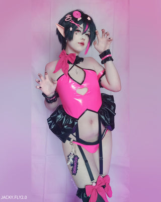 Ensemble Cœur Rose Cosplay (7 pièces) AS35