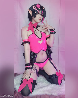 Ensemble Cœur Rose Cosplay (7 pièces) AS35