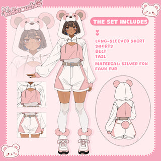 Pre-Sale  Pink Furry Bear Set  HD08