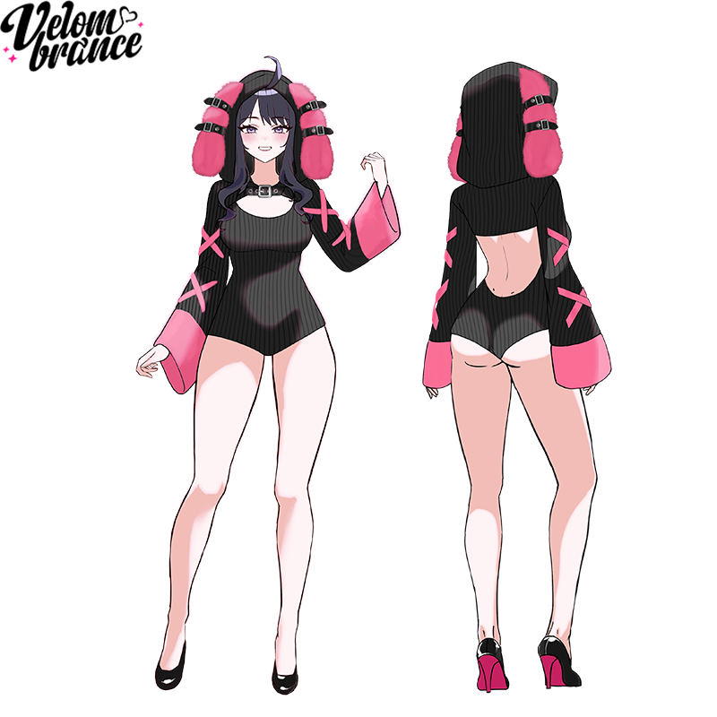 Pre-sale Black Rose Bunny Jumpsuit Ve001