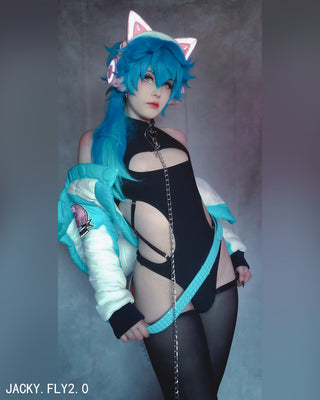 Femboy Hollow-out Bodysuit (2-Piece Set) AS58
