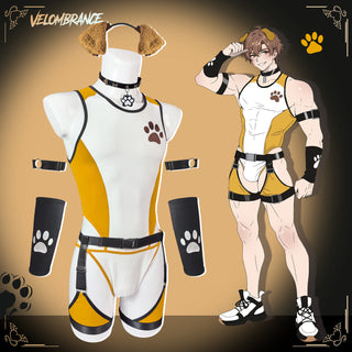 Vorbestellung Welpen-Femboy-Bodysuit-Set (5-teilig) AS74