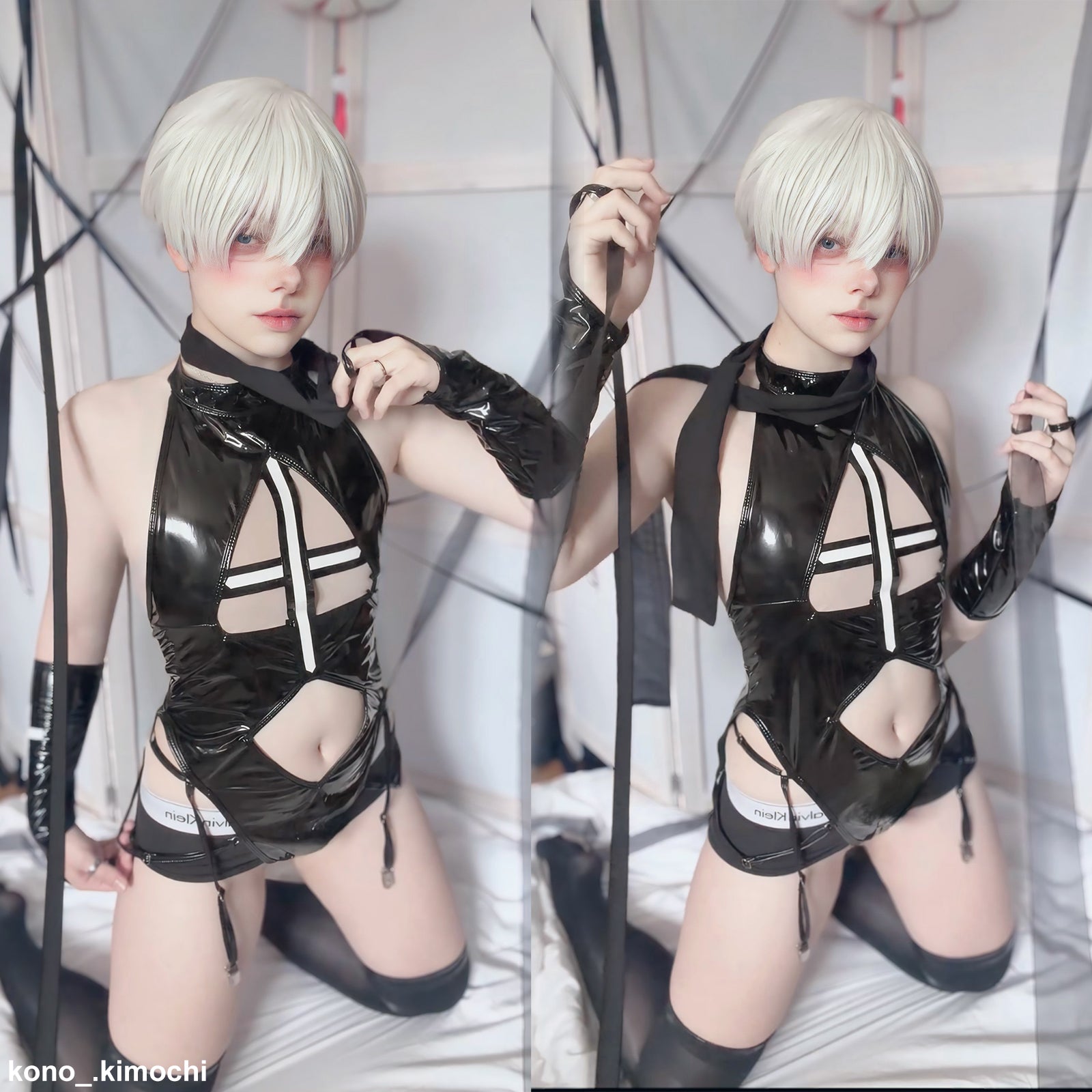 Dark Cross Wings Strappy Outfit (4-Piece Set) AS07