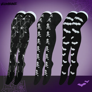 Halloween Knit Thigh-High Socks AK01