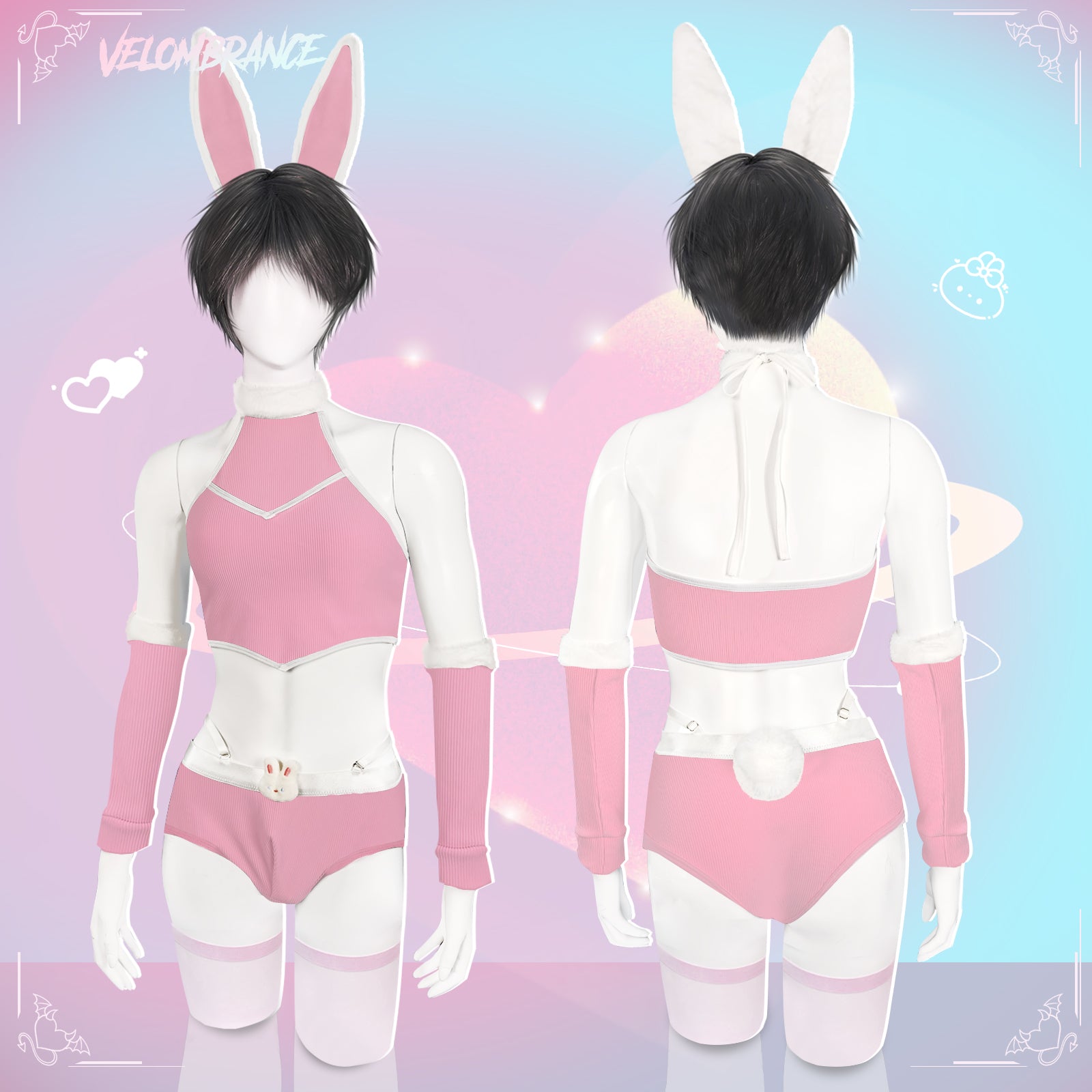 Cosplay Cute Bunny Ear Knitwear (5-Piece Set) AS06