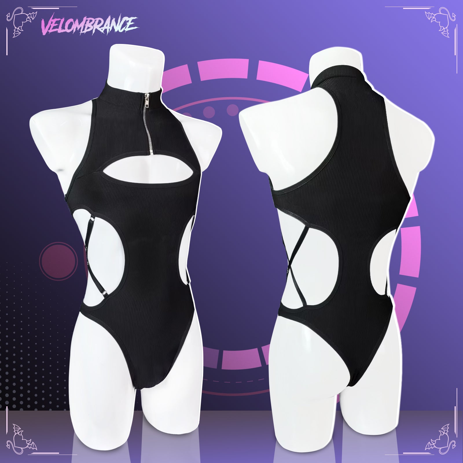 Femboy Hollow-out Bodysuit (2-Piece Set) AS58