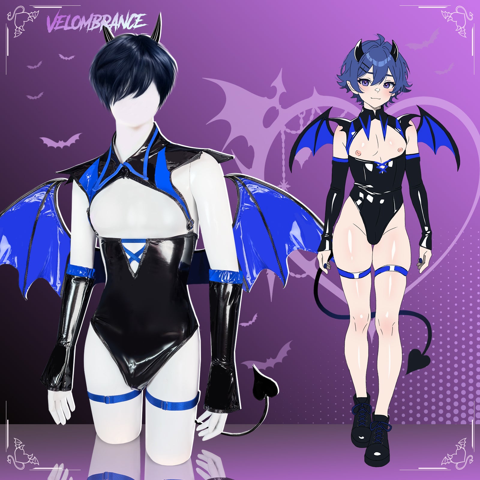 Dark Horn Succubus Cosplay Costume (6-Piece Set) AS04