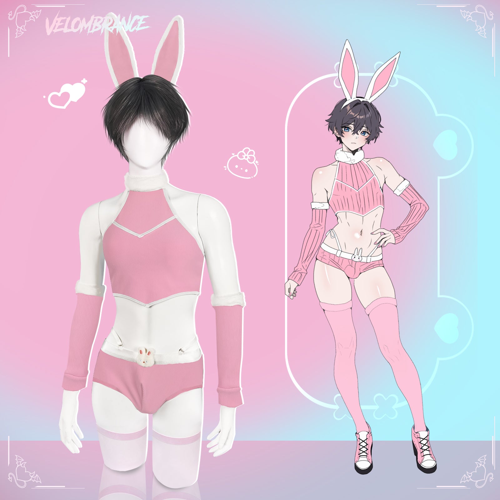 Cosplay Cute Bunny Ear Knitwear (5-Piece Set) AS06