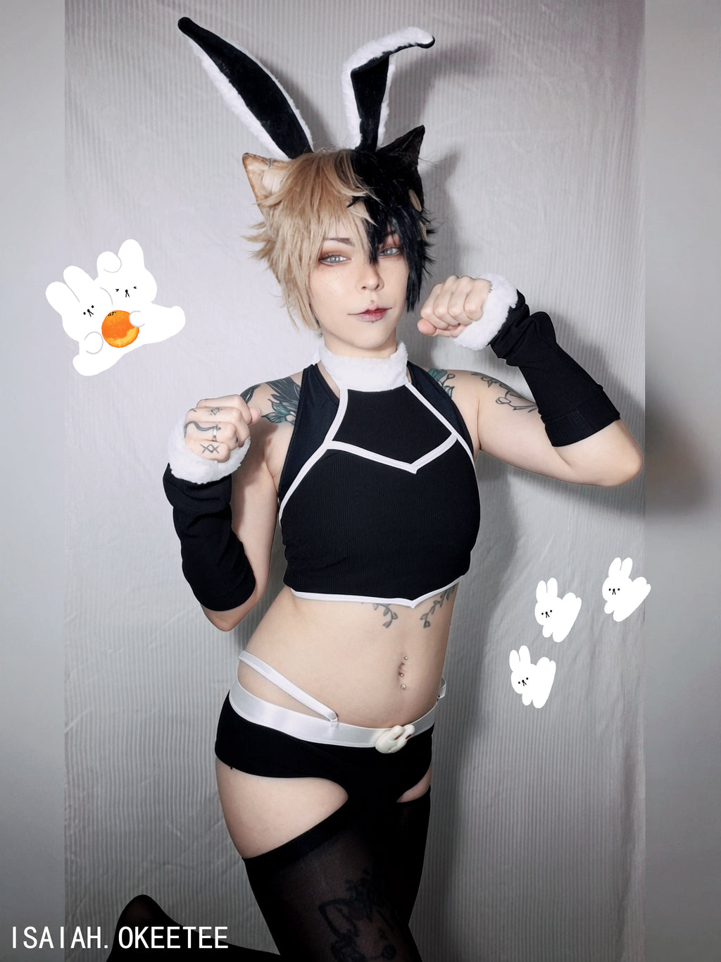 Cosplay Cute Bunny Ear Knitwear (5-Piece Set) AS06
