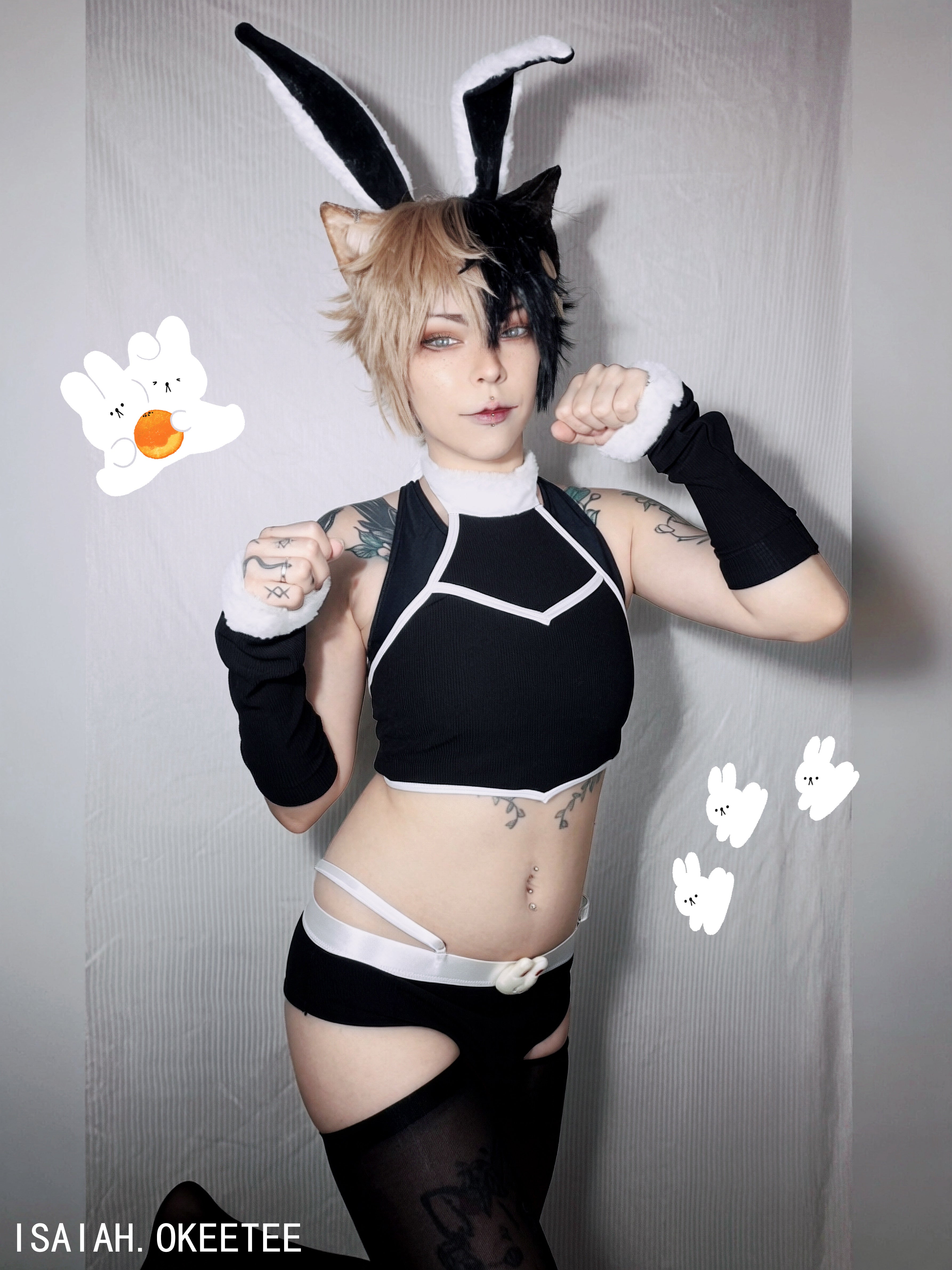 Cosplay Cute Bunny Ear Knitwear (5-Piece Set) AS06